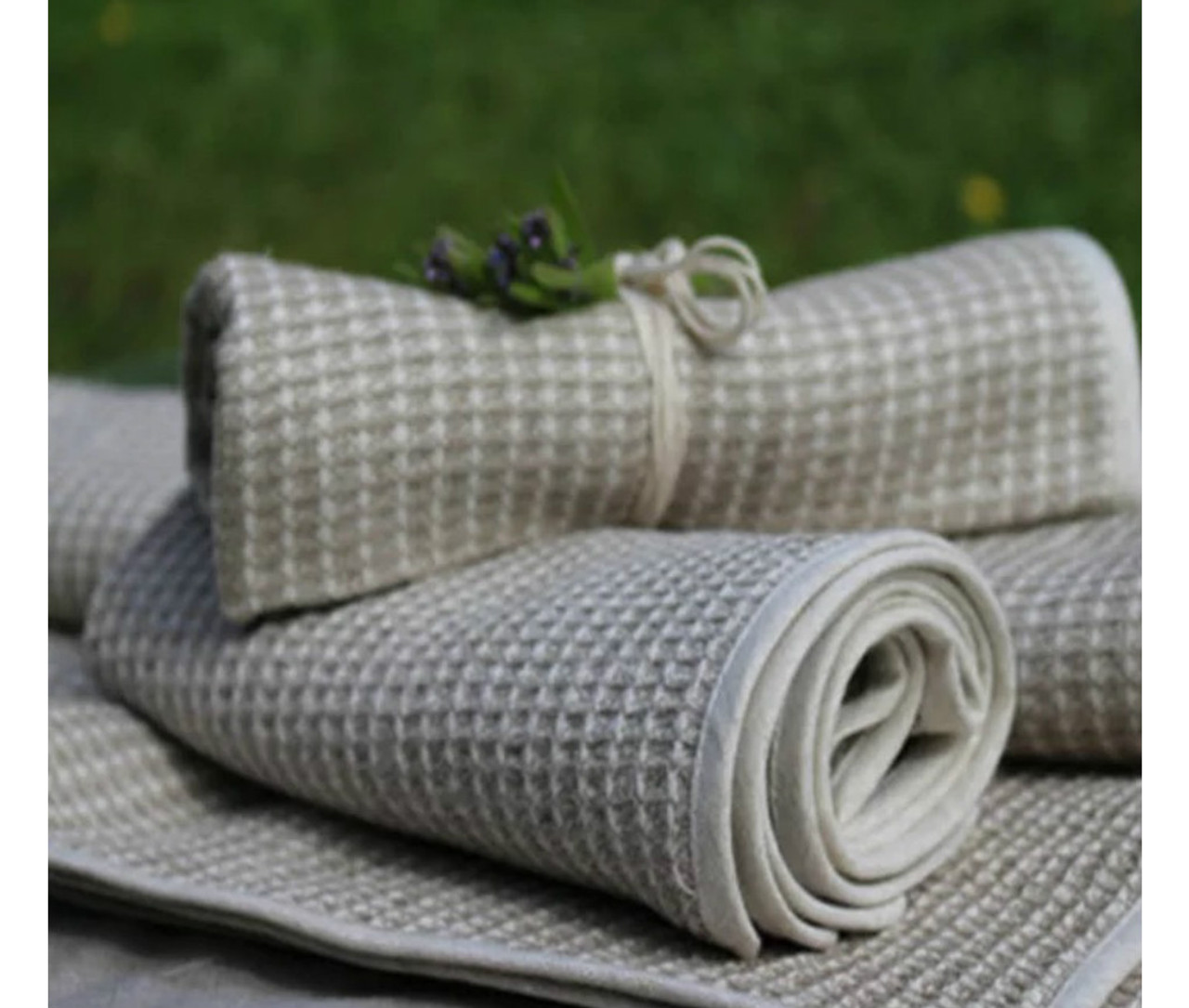 Kitchen Towels Waffle Linen & Cotton | Linen Duet | Handmade in USA