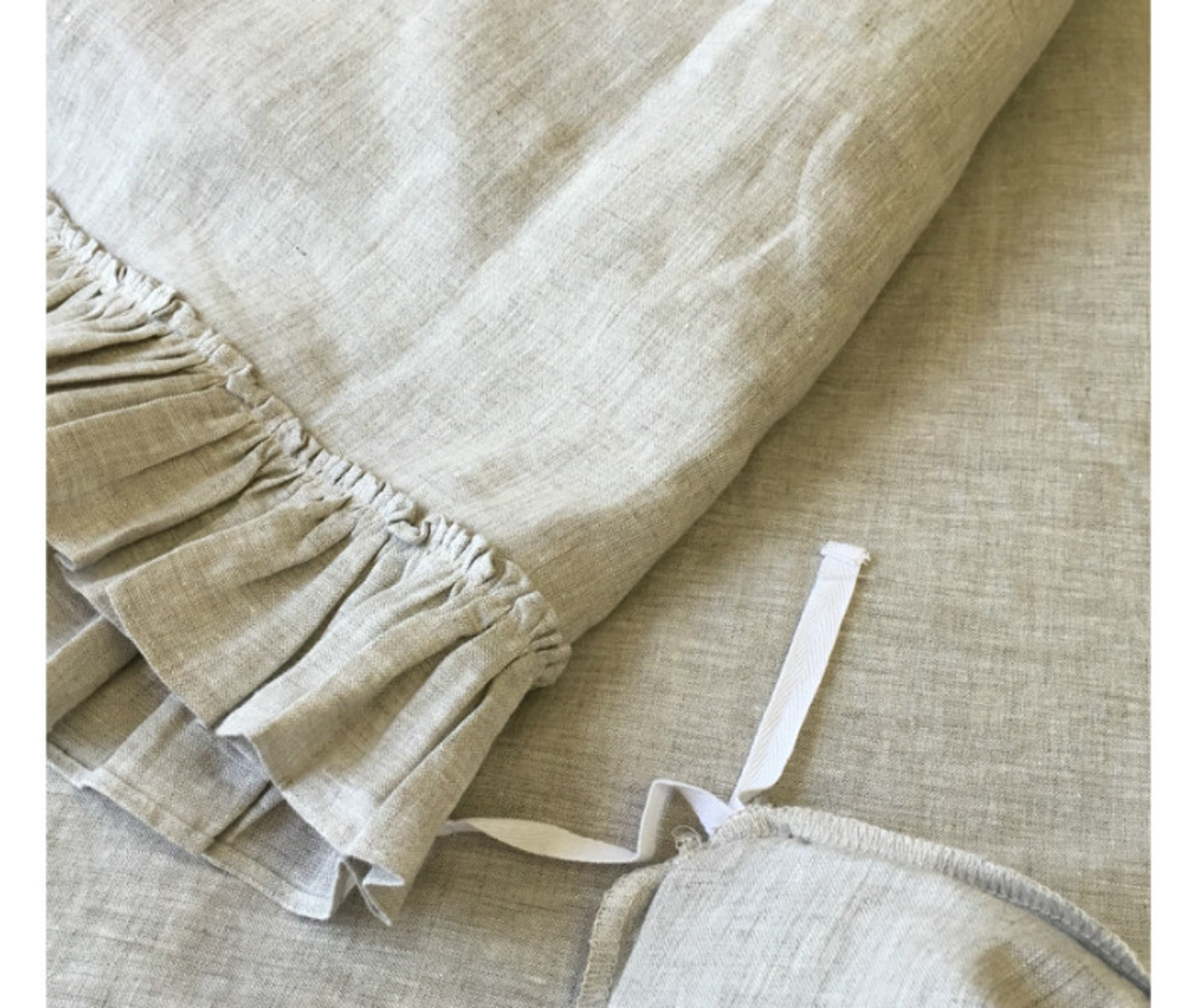 Linen Duvet Cover with Country Ruffle Style | Handcrafted by Superior ...