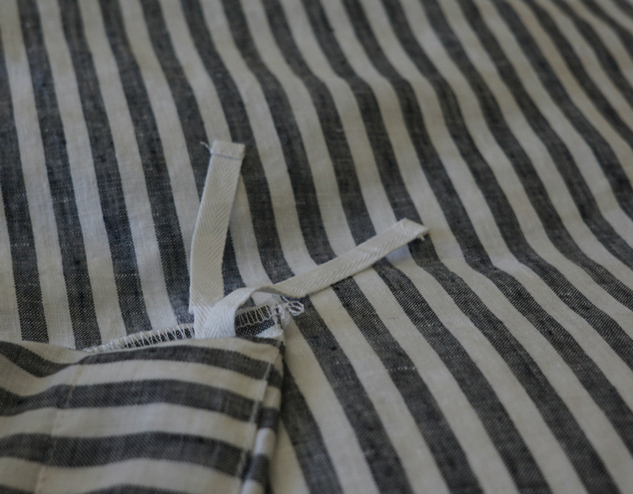 Slate Gray and White Striped Linen Duvet Cover, Natural Linen, Custom ...