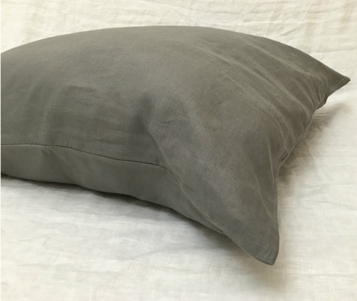 Medium Grey Euro Sham 16x16 to 28x28, All Sizes Handcrafted by