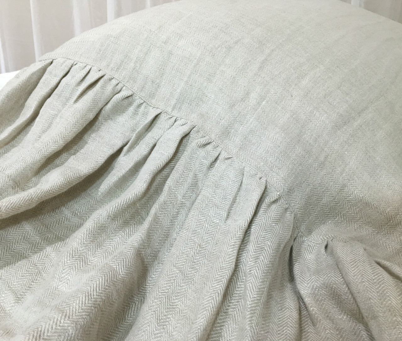 Chevron Linen Mermaid Long Ruffle Duvet Cover | Handcrafted by Superior ...