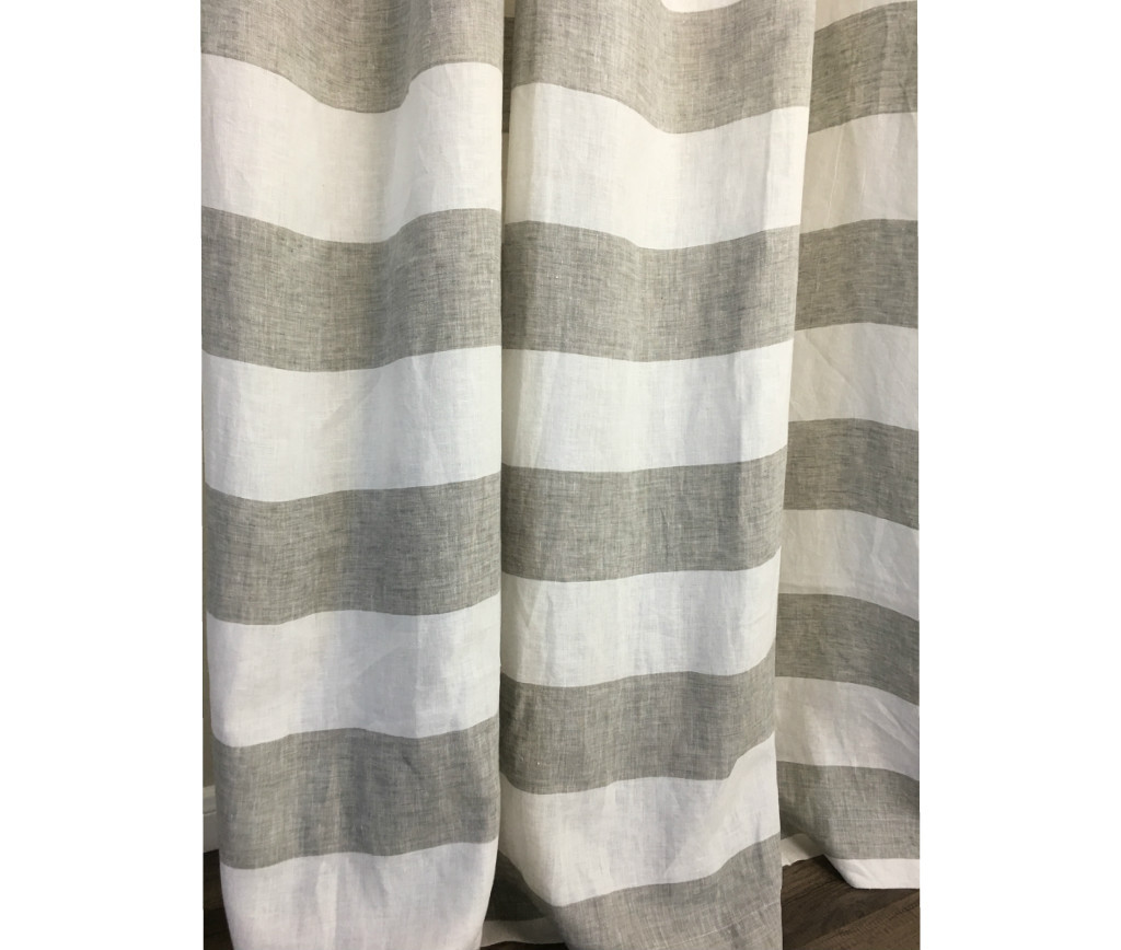 Grey And White Striped Curtainsnull