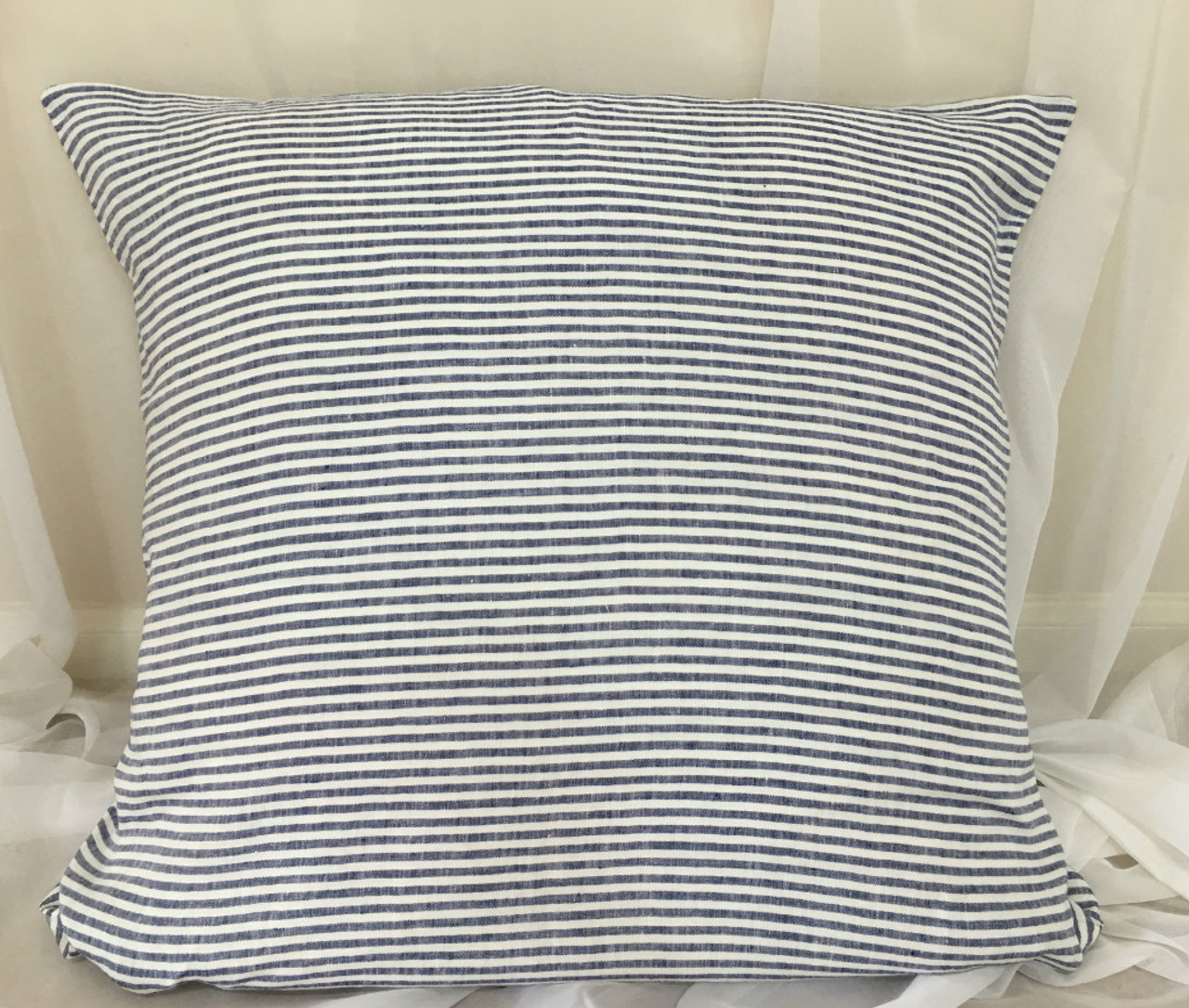 Bengal Stripe Denim Euro Sham Cover 16x16 To 28x28 All Sizes