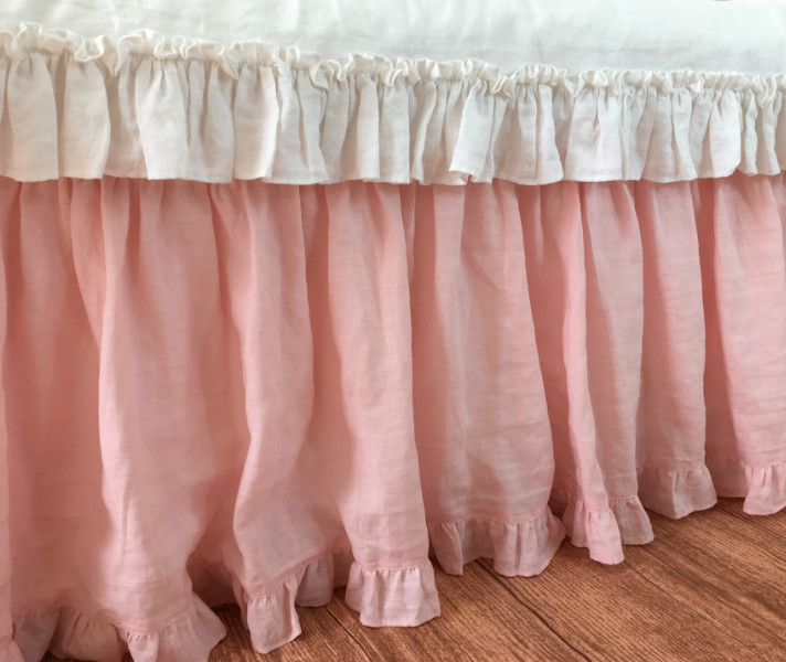Bed Skirt with ruffle hem, Dust Ruffle, 15-24