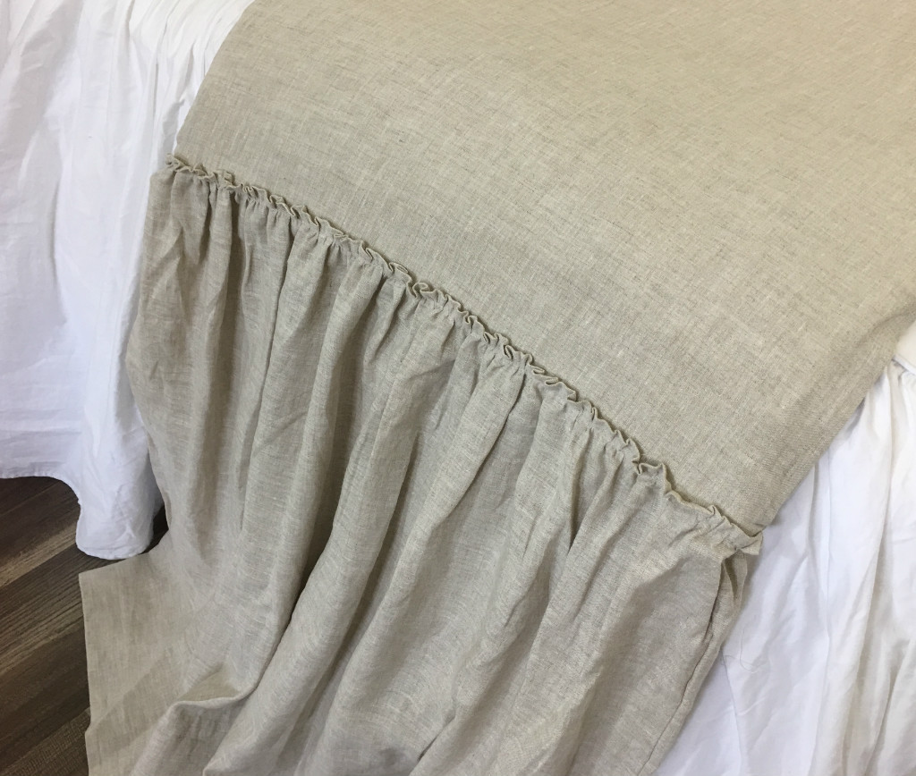 Linen Long Ruffle Bed Scarf, Bed Runner, Multiple Colors, Awe so adorable!