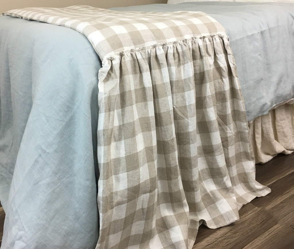 Linen Long Ruffle Bed Scarf, Bed Runner, Multiple Colors, Awe so adorable!