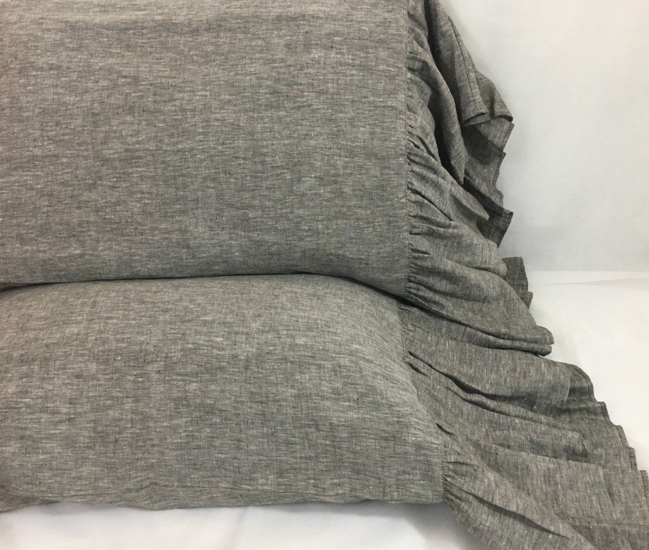 Pink Linen Pillow Cases With Mermaid Long Ruffles Princess Dream