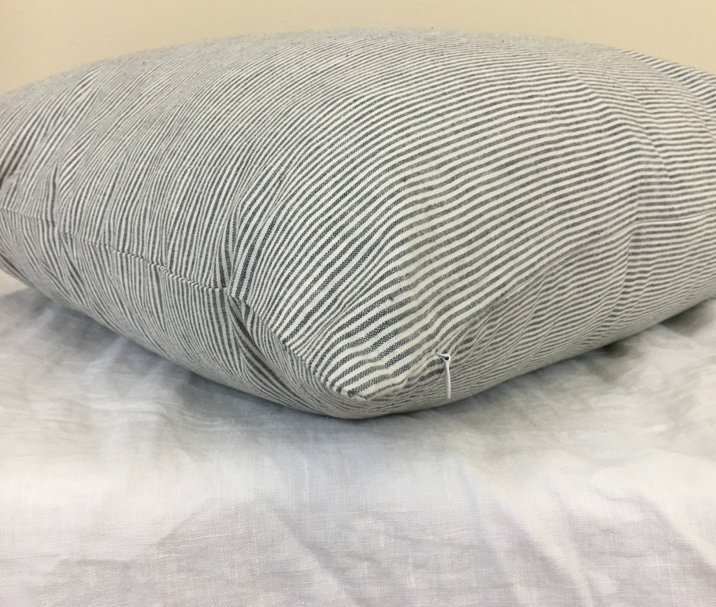 Subtle Black and White Ticking Stripe Euro Sham Cover