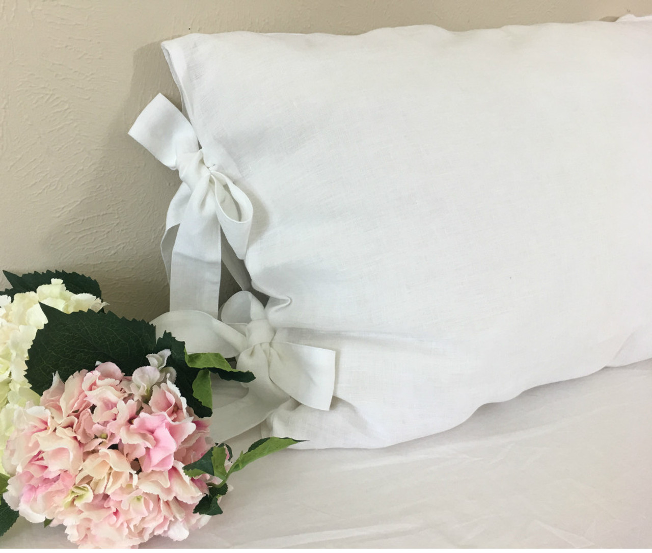 White Linen Duvet Cover With Bow Ties mesmerizing white linen