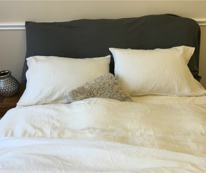 Linen Duvet Cover Sets in Cream Ivory, Custom Size, Queen/King/Calif