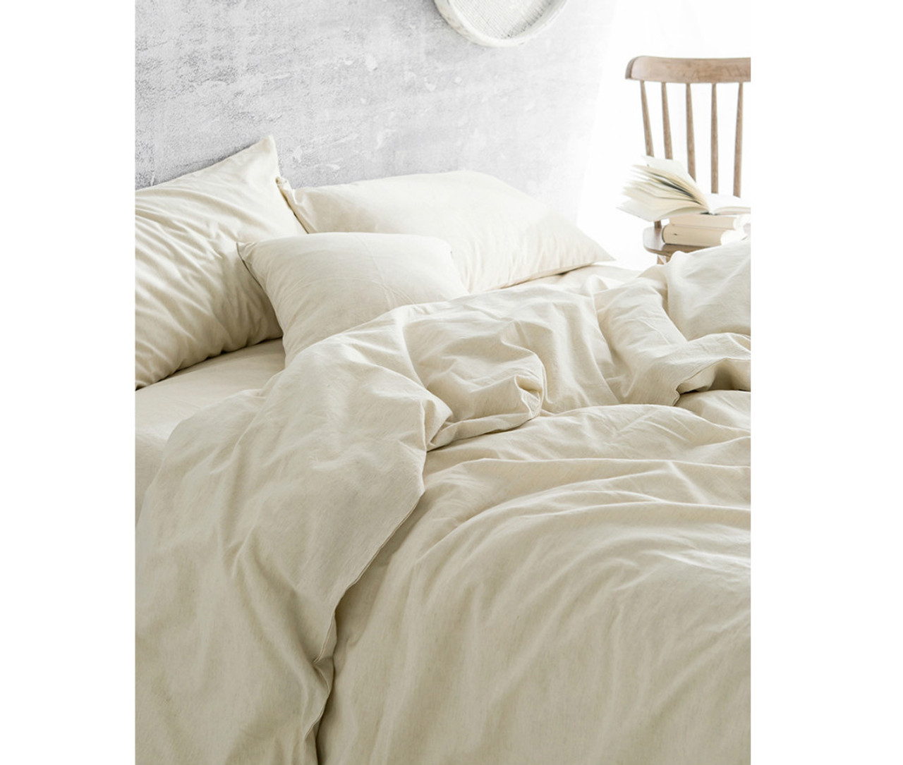 Linen Duvet Cover Sets in Cream Ivory, Custom Size, Queen/King/Calif