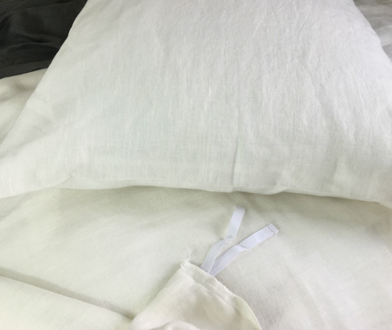 Soft White Duvet Cover, Natural Linen, Custom Size, Queen/King/Calif ...