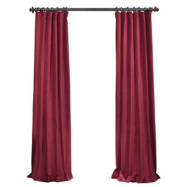 Pair of Velvet Curtains in Red.