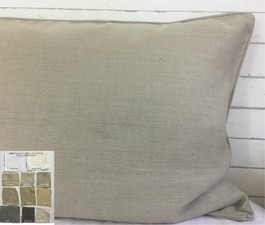 Belgian Linen Euro Sham Cover with Piping Finish, Canvas Weight Linen 