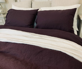 Natural linen duvet cover in various styles,40+ linen fabric color choices