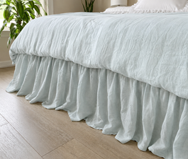 Mist Ocean Linen Bed Skirt