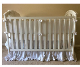 White Ruffled Baby Bedding Set, Bumper with Gathered crib skirt | Handcrafted by Superior Custom Linens