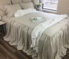 Natural linen bedspread custom made for all bed sizes.
