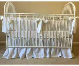 all white crib bedding set