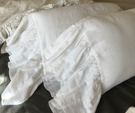 Shabby Chic pillow cases with mermaid long ruffles