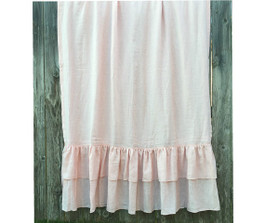 Shower Curtain with 2 rows of Mermadi long Ruffles