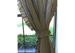 Linen ruffle curtains | Handcrafted by SuperiorCustomLinens