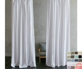 Natural Linen Curtains - white linen
