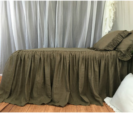 Cedar Dark Brown Linen Bedspread