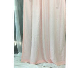 Pink linen curtain