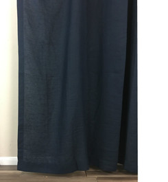 Black linen shower curtain 