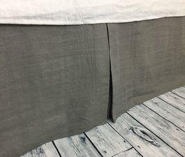 Medium Grey Tailored Linen Bed Skirt