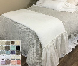 Linen Long Ruffle Bed Scarf, Bed Runner, Multiple Colors, Awe so adorable!