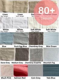 linen swatches, grey, white, red, blue, purple, stripe