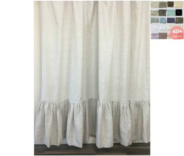 Linen Drape with Mermaid Long Ruffles - 40+ Fabric Choices