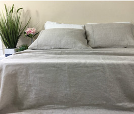 Moss Green Linen Bed Sheets Set - Medium Weight Linen