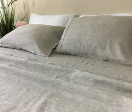 Moss Green Linen Bed Sheets Set - Medium Weight Linen