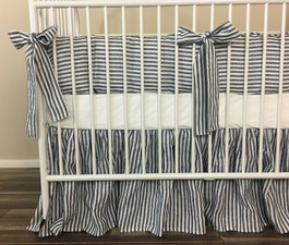 Slate Gray and White nursery bedding set