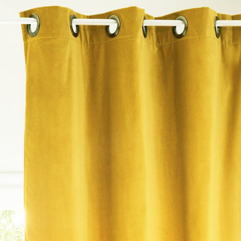 Pair Of Velvet Curtains In Tuscany Bright Yellow Custom Curtains