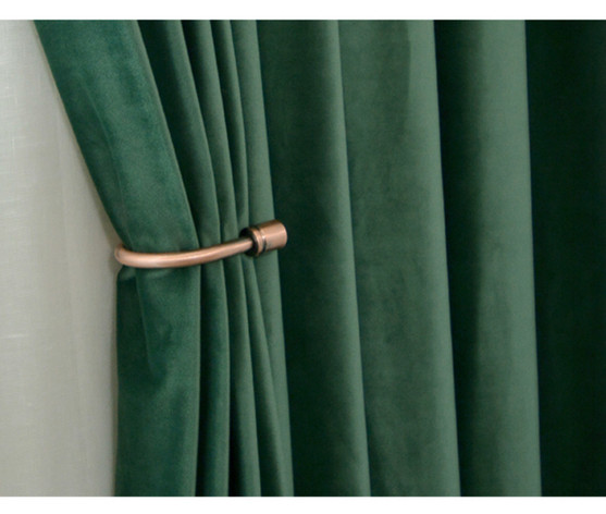 Pair Of Velvet Curtains In Hunter Green Custom Curtains