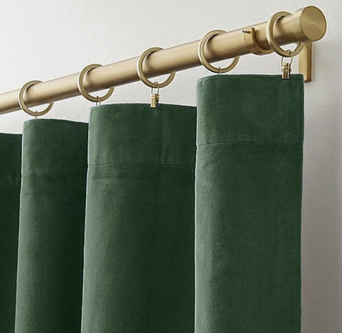 Pair Of Velvet Curtains In Hunter Green Custom Curtains