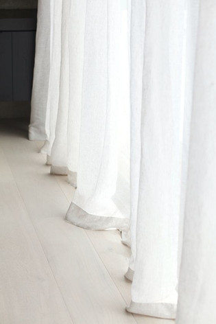 Natural Linen Sheer Curtains In White White Sheer Curtains