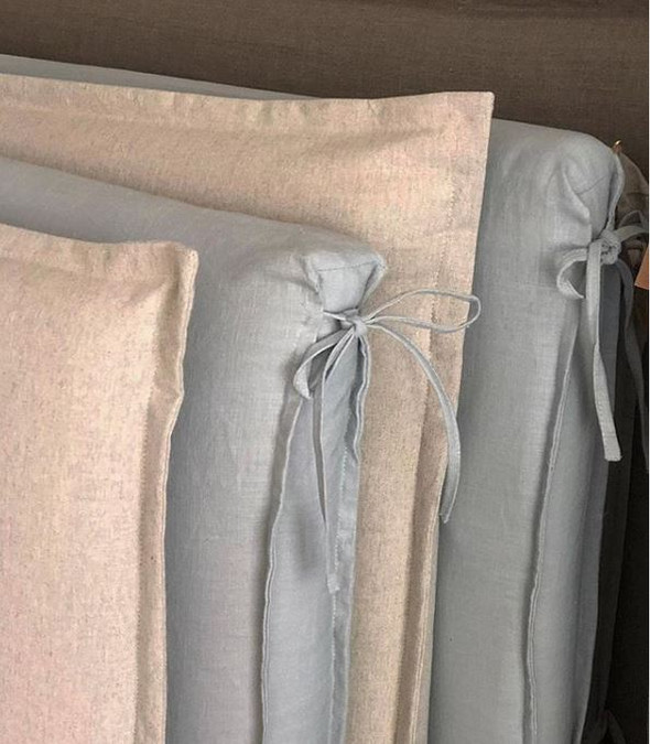 Natural Linen Headboard Slipcover Upholstery