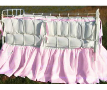 Custom made Crib Skirt and crib bumper, pick your color | Handcrafted by Superior Custom Linens