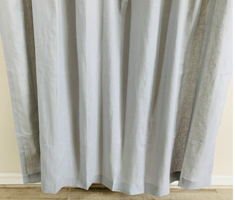 Coin Grey Linen Shower Curtain