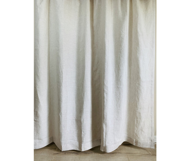 Natural Linen Shower Curtain, Undyed Linen