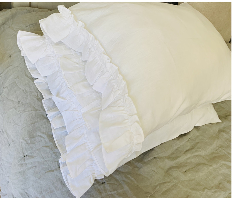 ruffle v shape pillow cases