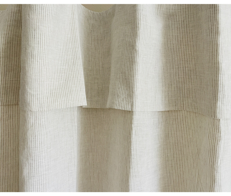 Linen Shower Curtain with Valance - Pick Your Color