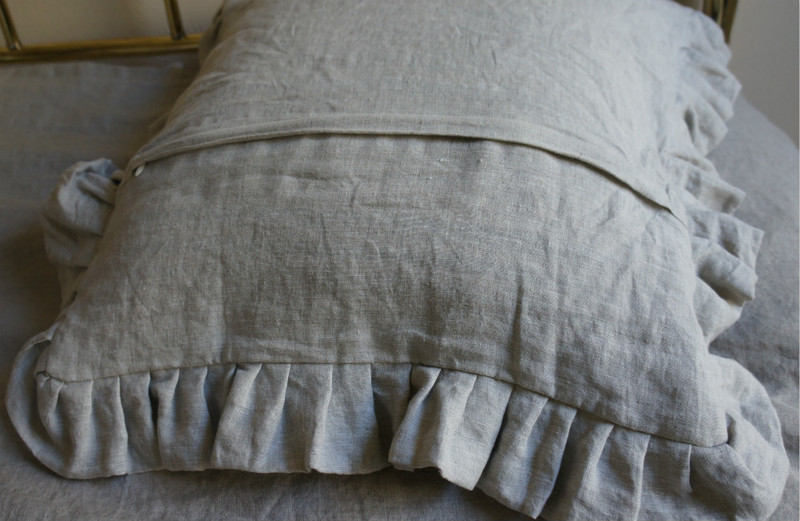 Ruffled trim Euro pillow sham, Simons Maison