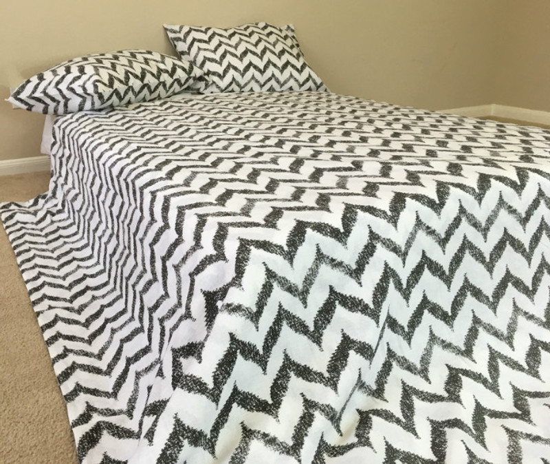 Chevron Duvet Cover Natural linen | Handcrafted by Superior Custom Linens