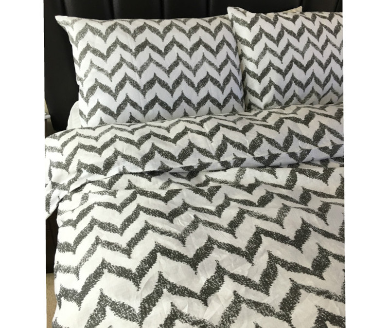 Chevron Duvet Cover Natural Linen Handcrafted By Superior Custom